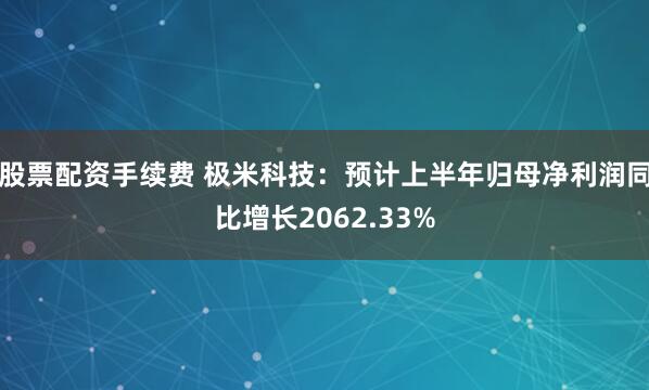 股票配资手续费 极米科技：预计上半年归母净利润同比增长2062.33%